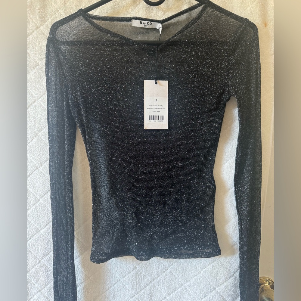 Glitter mesh top